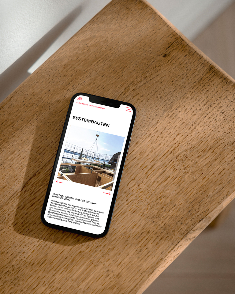 Website Mobile Amstutz Holzbau Corporate Design HI Schweiz