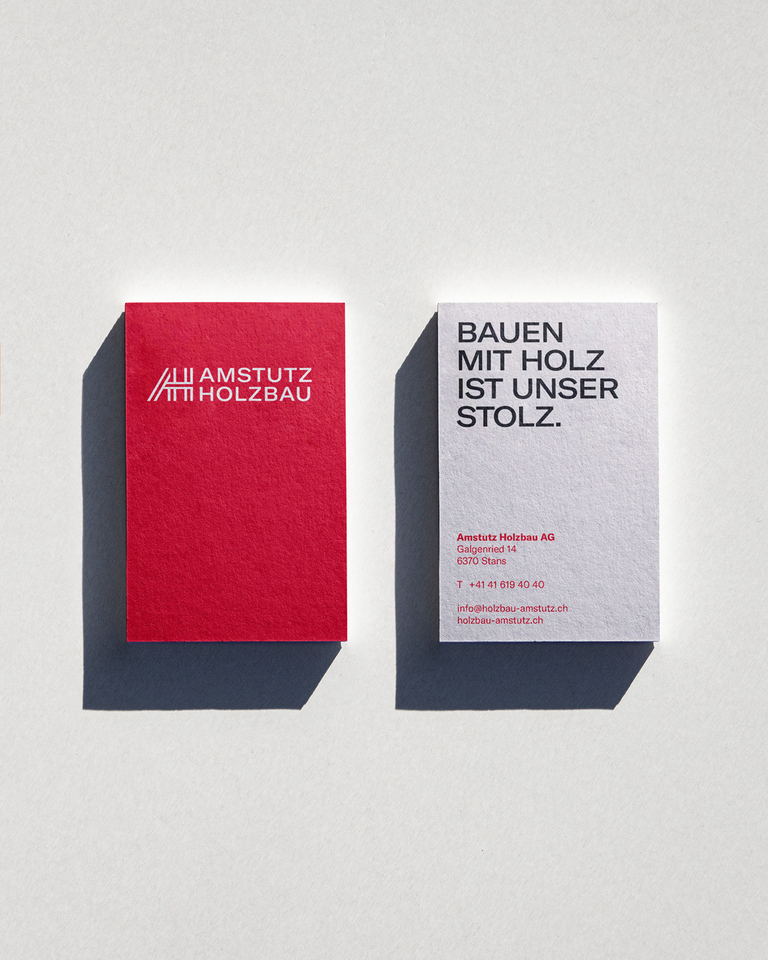 Visitenkarte Amstutz Holzbau Corporate Design HI Schweiz